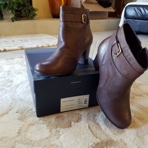 Cole Haan  Rhinecliff brown leather ankle booties